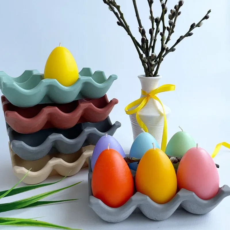 3D Egg Candle Silicone Mold DIY Mousse Chocolate Cake Craft Baking Tool Easter Simulation Egg Resin Mold Home Decor