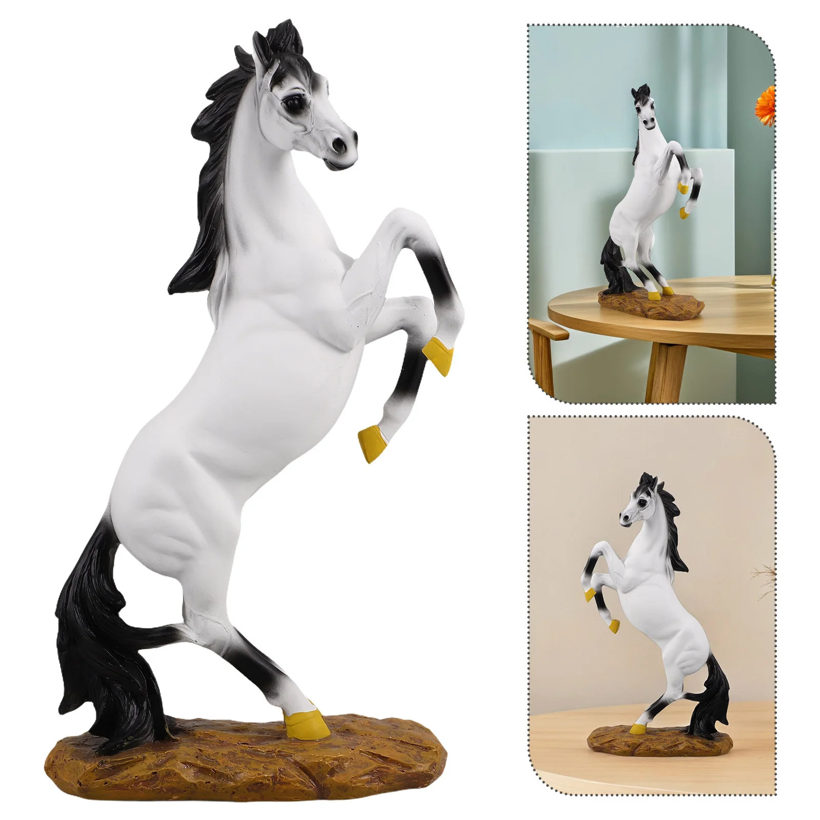 

Modern Resin Horse Statue Sophisticated European Style Success Symbol Decoration for Shelf Table Desktop Home and Office