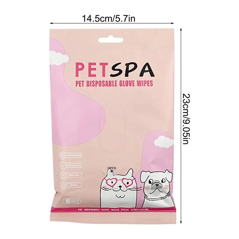 Dog Washing Gloves Non Woven Soft Comfortable Gloves For Pet Grooming 6pcs Mild Cleaning Massage Gloves For Deep Cleaning