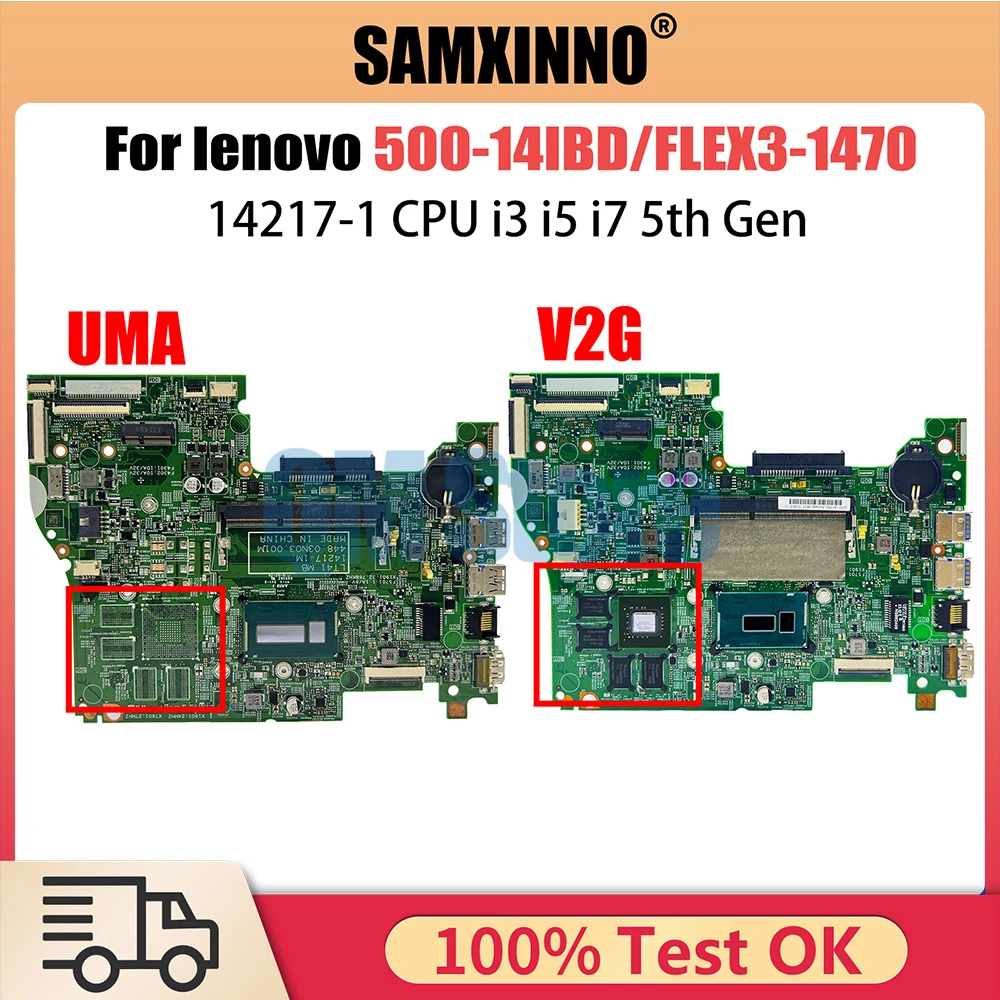 

Mainboard For Lenovo FOR YOGA 500-14IBD FLEX3-1470 Laptop Motherboard 14217-1 With i3 i5 i7 5th Gen CPU DDR3