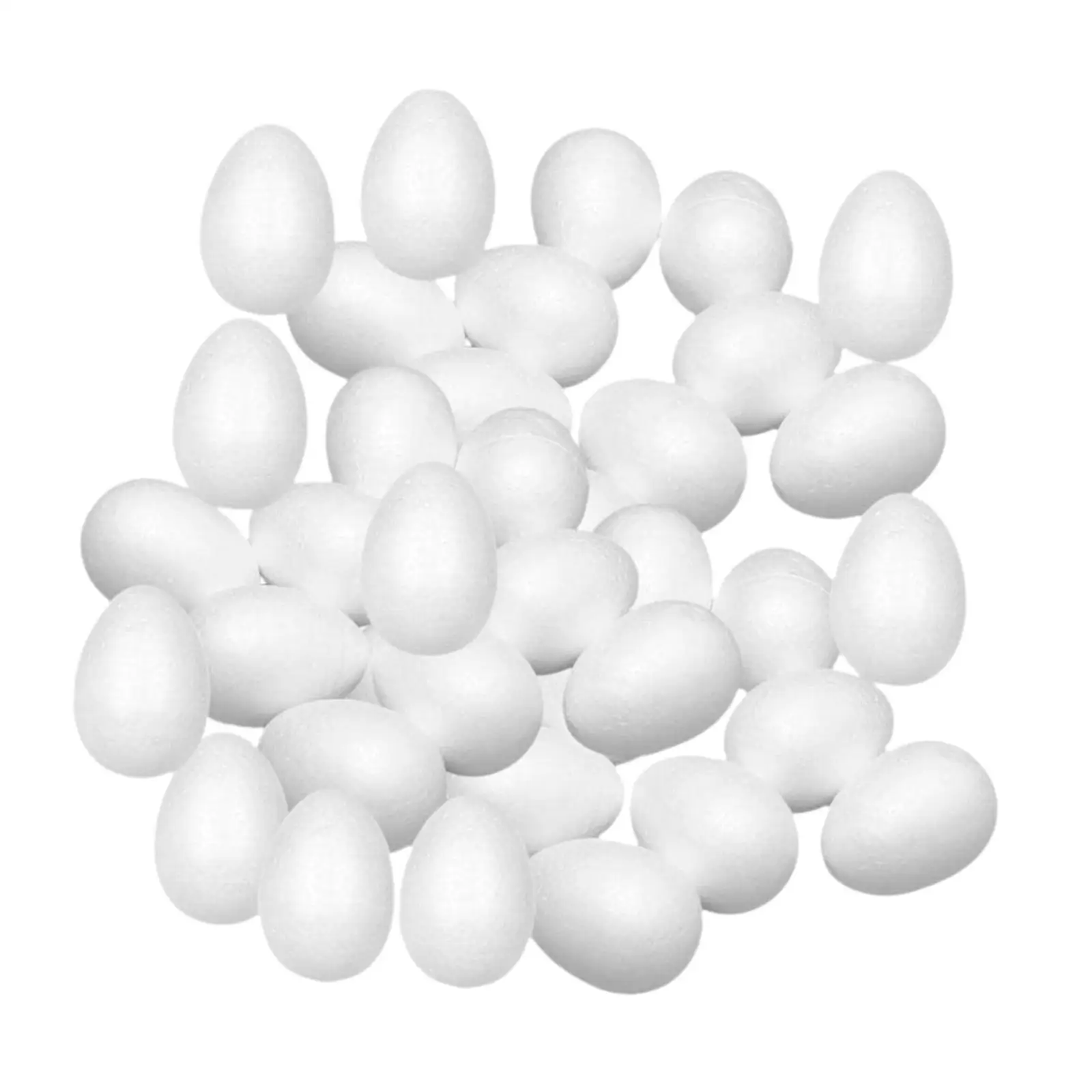 100Pcs Foam Eggs Projects White Blank Halloween Unpainted Simulation Fake Foam Crafting Making DIY Painting Artificial Eggs