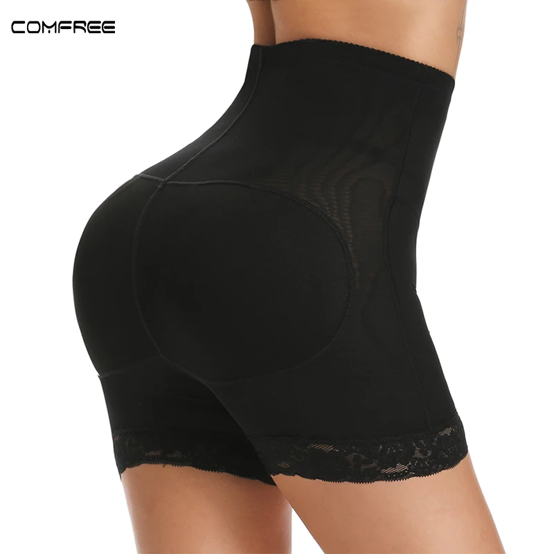 Kobiety Butt Lifter Shapewear bielizna z wypełniaczem Hip Enhancer szorty fałszywe Booty majtki modelujące brzuch wysoki gorset Waist Trainer