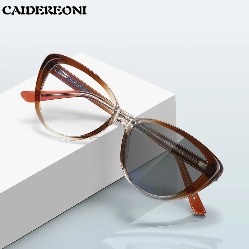 CAIDERONI Classic Cat Eye Design Women Optical Prescription Glasses High-end Anti Blue Light Reading Eyewear Custom Photochromic