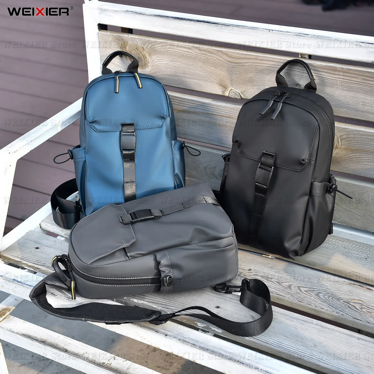 Weixier-High-End City Trendy Peito Masculino, Pacote Casual Funcional de Rua, Brand Oxford Cloth, Esportes ao Ar Livre, Bolsas de Ciclismo, Nova