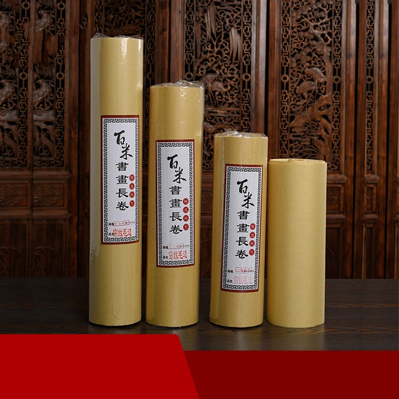 Chinese Rice Paper Thicken Half-Ripe Xuan Paper Brush Pen Painting Calligraphy Art Practice Long Roll Chinese Calligraphy Papier