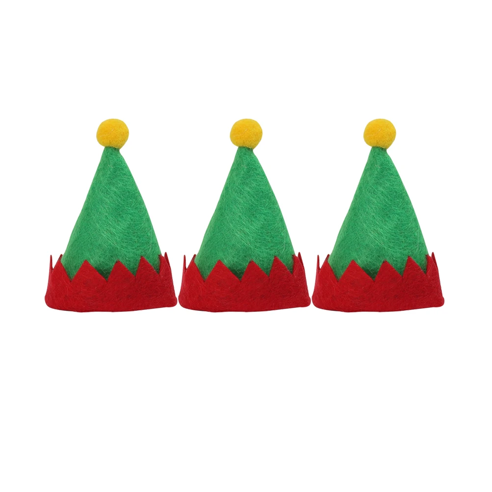 

6 Pcs Lollipop Hat Christmas Decor Mini Nonwoven Reusable for Toy Party Favor Holiday Gift Festive Elf Cap