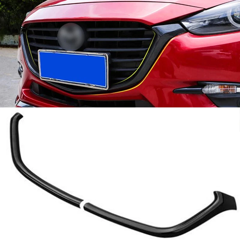 For Mazda 3 Car Grille Trim Strip Separator 2017 2018 FRONT Bumper Full Star RACING Grills Cover Trim Mazda3 ACCESSORIES M3