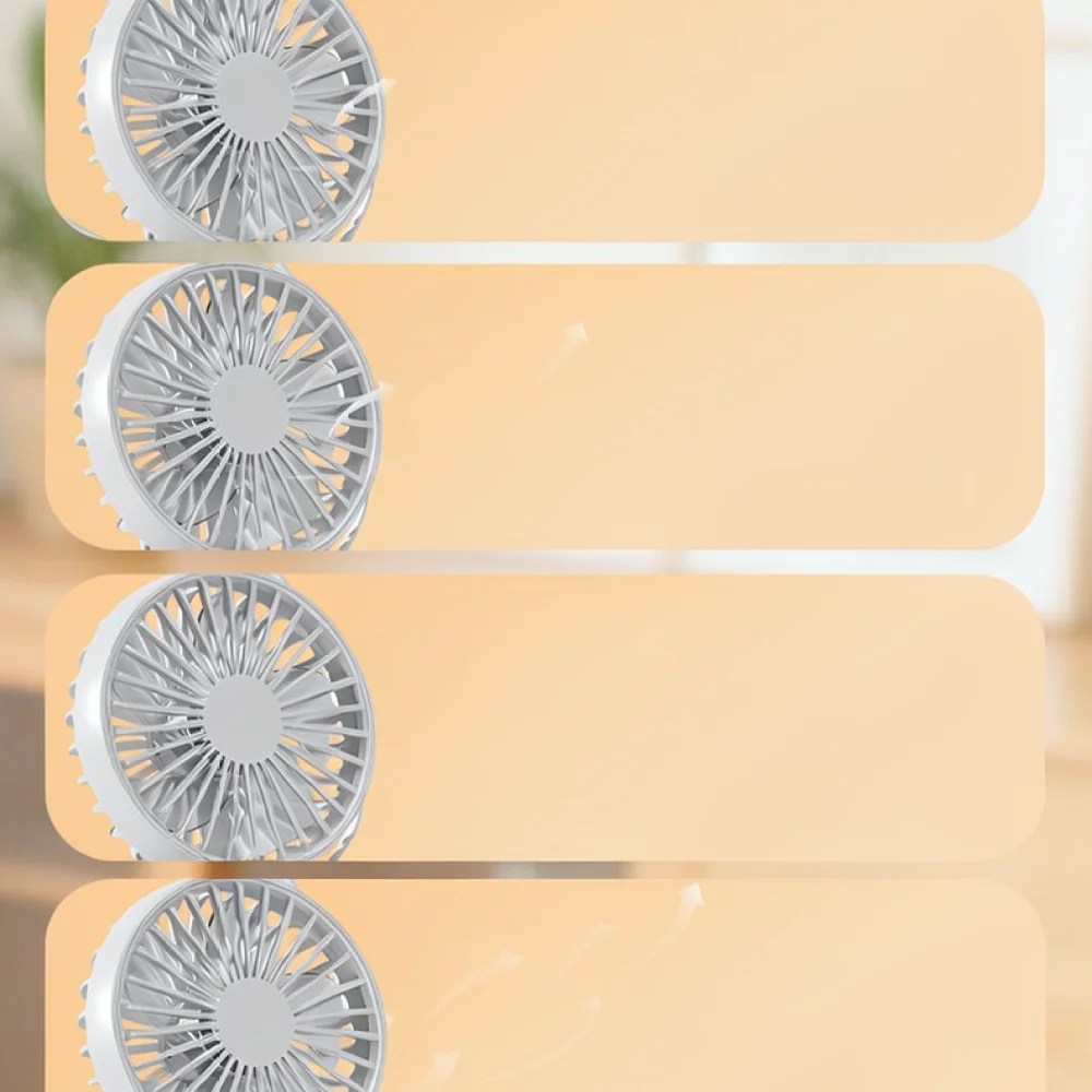 Mini Handheld Fan Foldable Desktop Cooling Device Neck Hanging USB Rechargeable Six Speed Electric Air Blower Portable