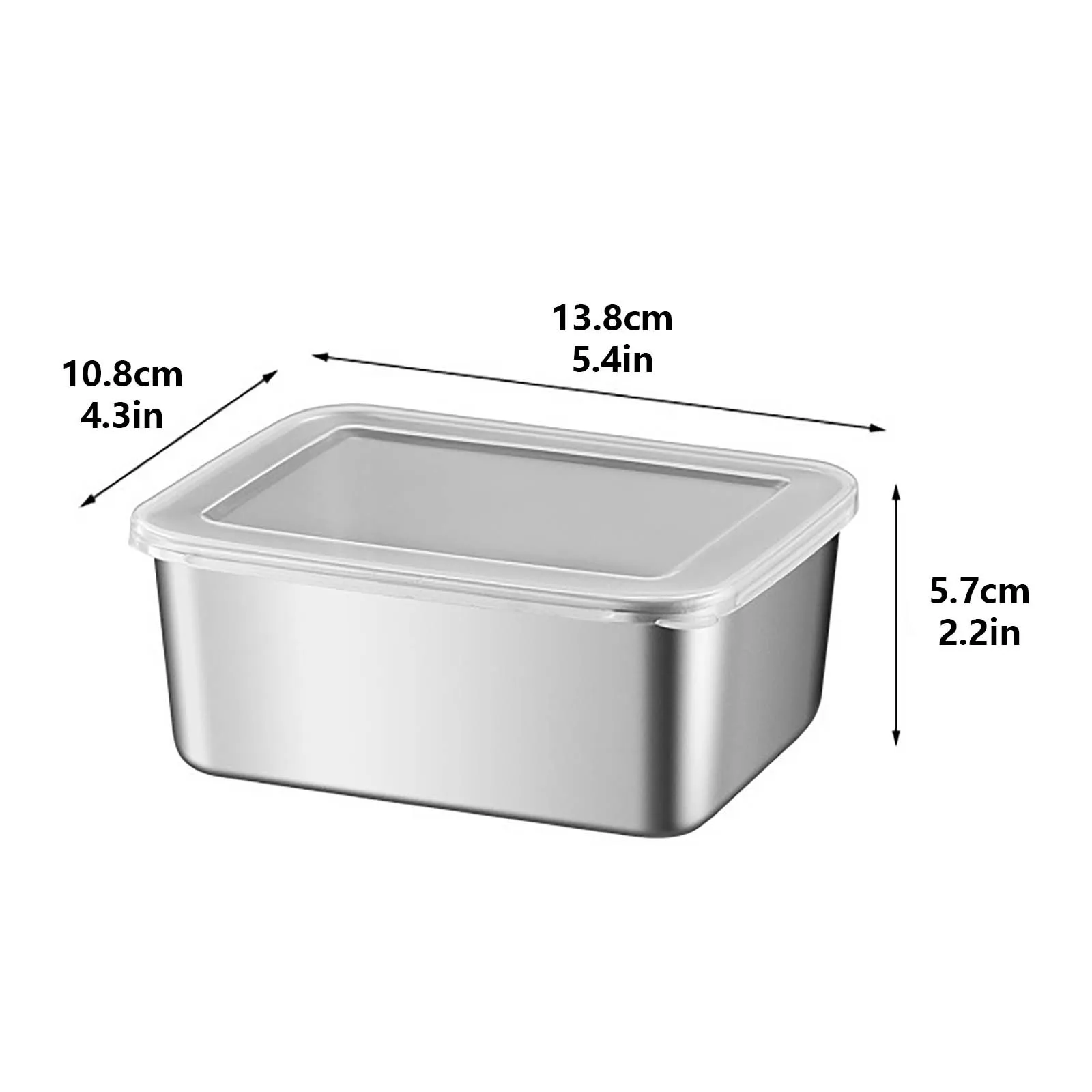 Fresh Keeping Box Stainless Steel Sealed With Lid Refrigerator Food Storage Box Commercial Equipped With Small Ingredient Box