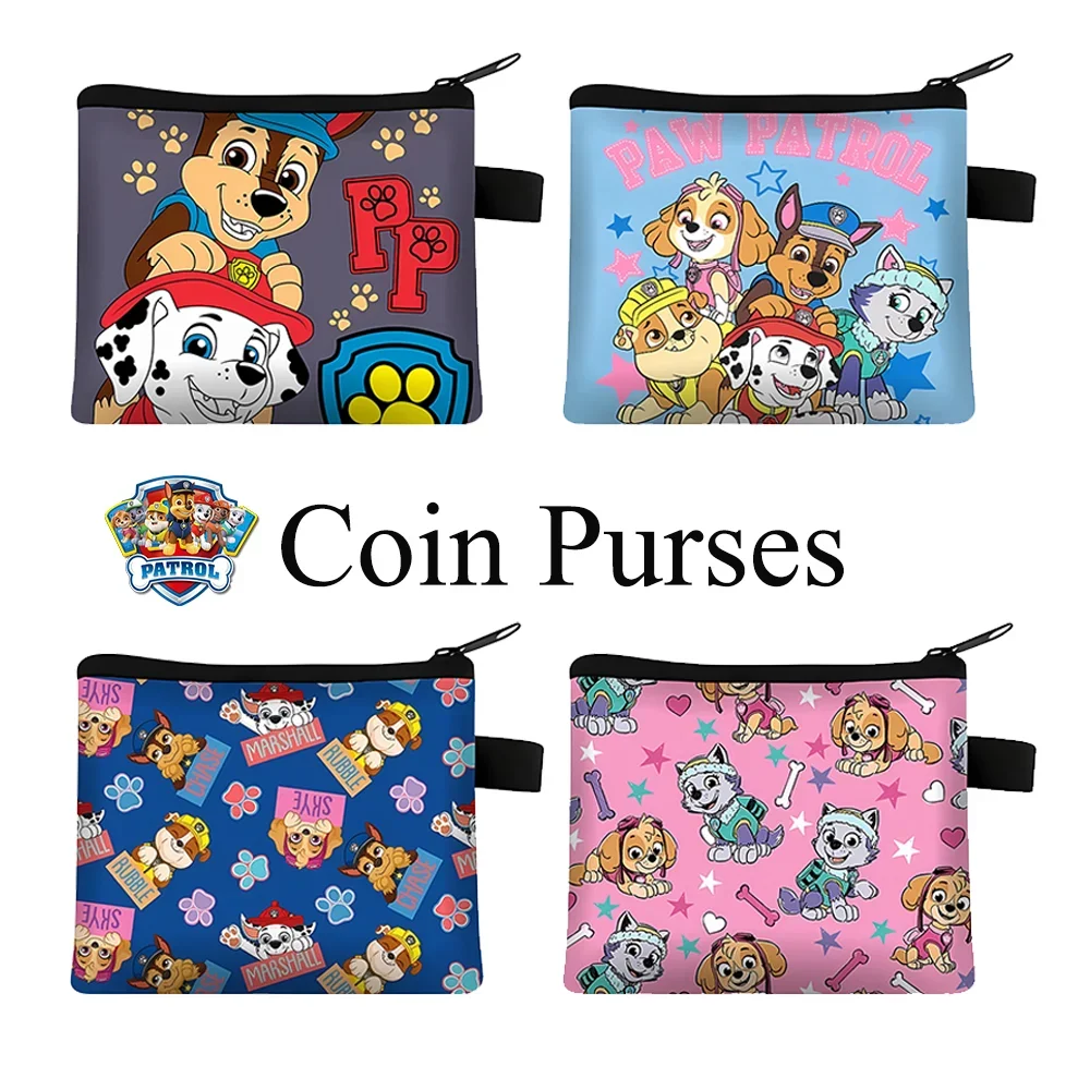 Paw Patrol Coin Purses Cartoon Anime Chase Skye Printed Wallets Storage Pockets Protable Cute Mini Wallet Causal Bags Organizers