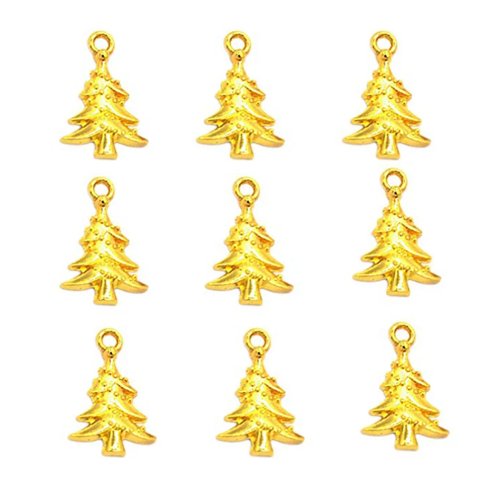 100 قطعة شجرة عيد الميلاد سبيكة سحر قلادة النتائج مجوهرات نمط خمر ل قلادة سوار المعلقات DIY عطلة الزينة #1