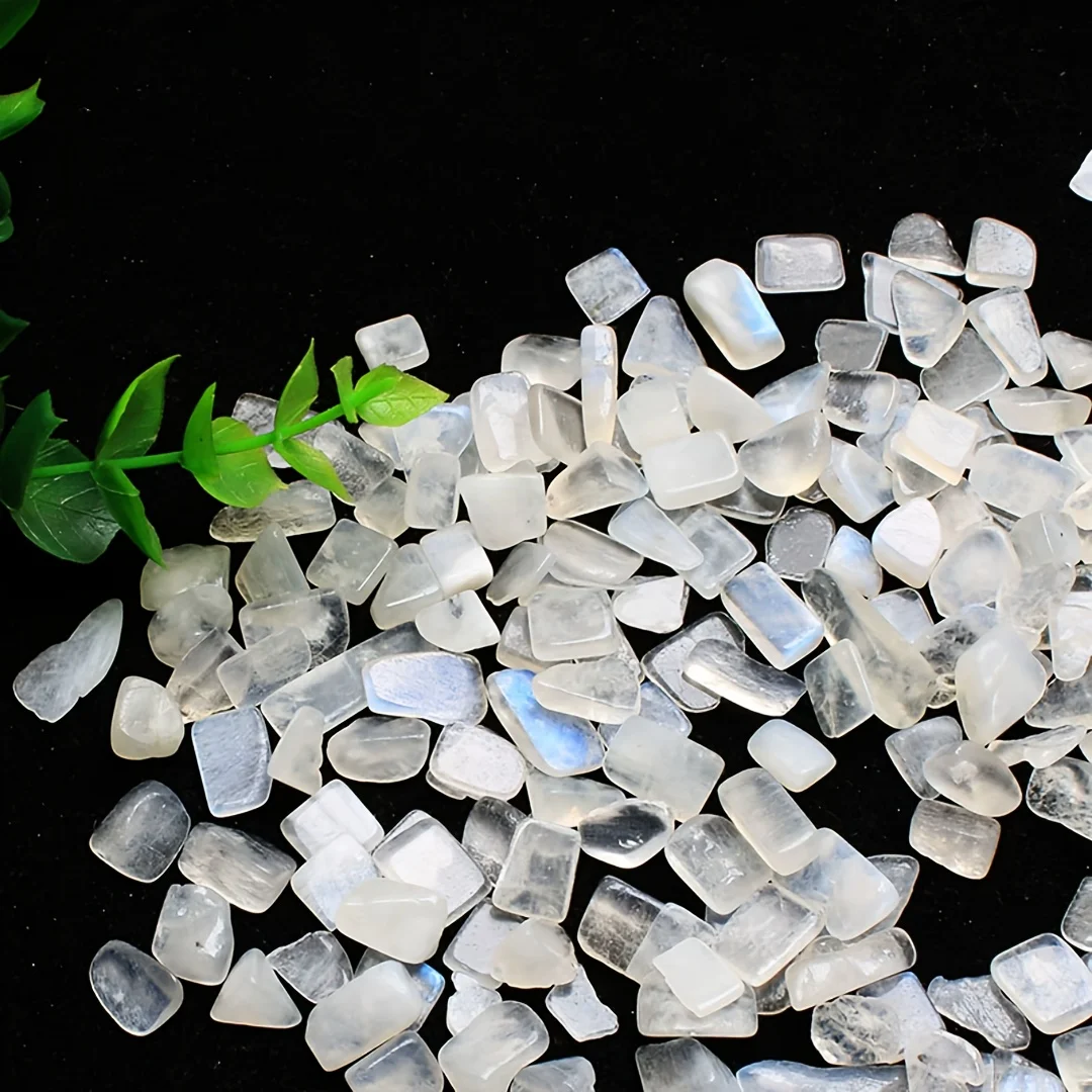 Natural white moonstone quartz powder,semi-crystalline quartz,beautiful crystal,decorative stone for flower pots and fish tanks. view 3