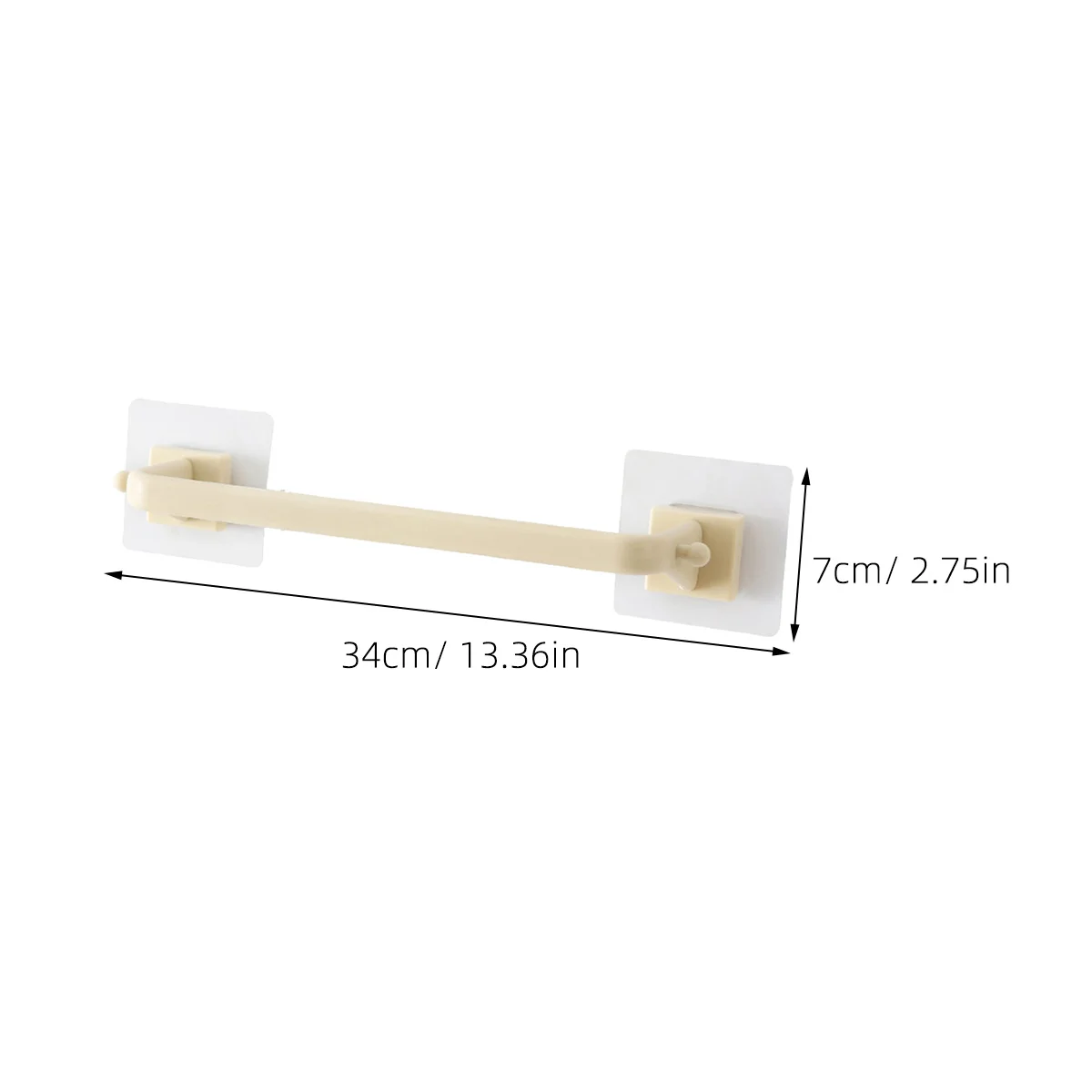

2Pcs Suction Cup Towel Rack Plastic Acrylic Wall Mounted Storage Hand Bar Bathroom Saving No Punch
