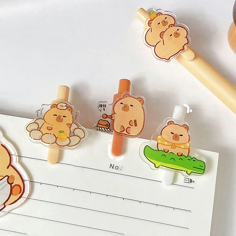 Cute Capybara Press Gel Pens Creative Cartoon Anime Black Ink Signature Pens High Appearance Level Portable Writing Supplies