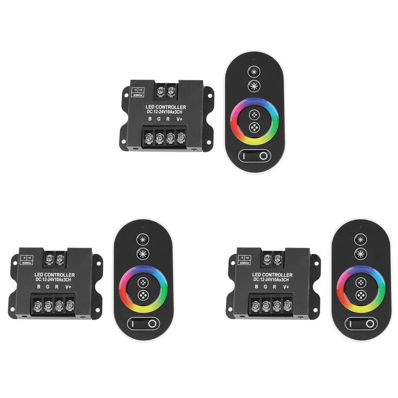 

3X 30A Contact RGB RF Remote Control DC 12V 24V 3Channelx10a 360W/720W Controller For LED Strip Light SMD 5050