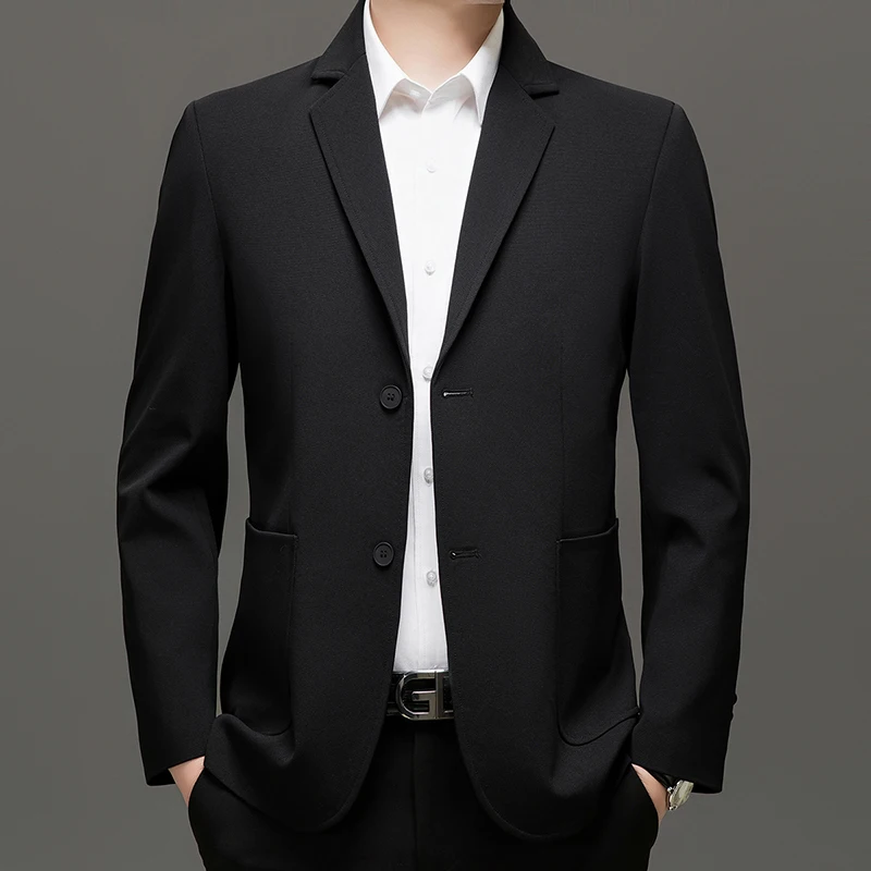 

Mens Business Casual Office Blazer Slim Fit High Quality Outerwear Spring Autumn Blazers Coats Fashionable Middle-Aged Men Suit