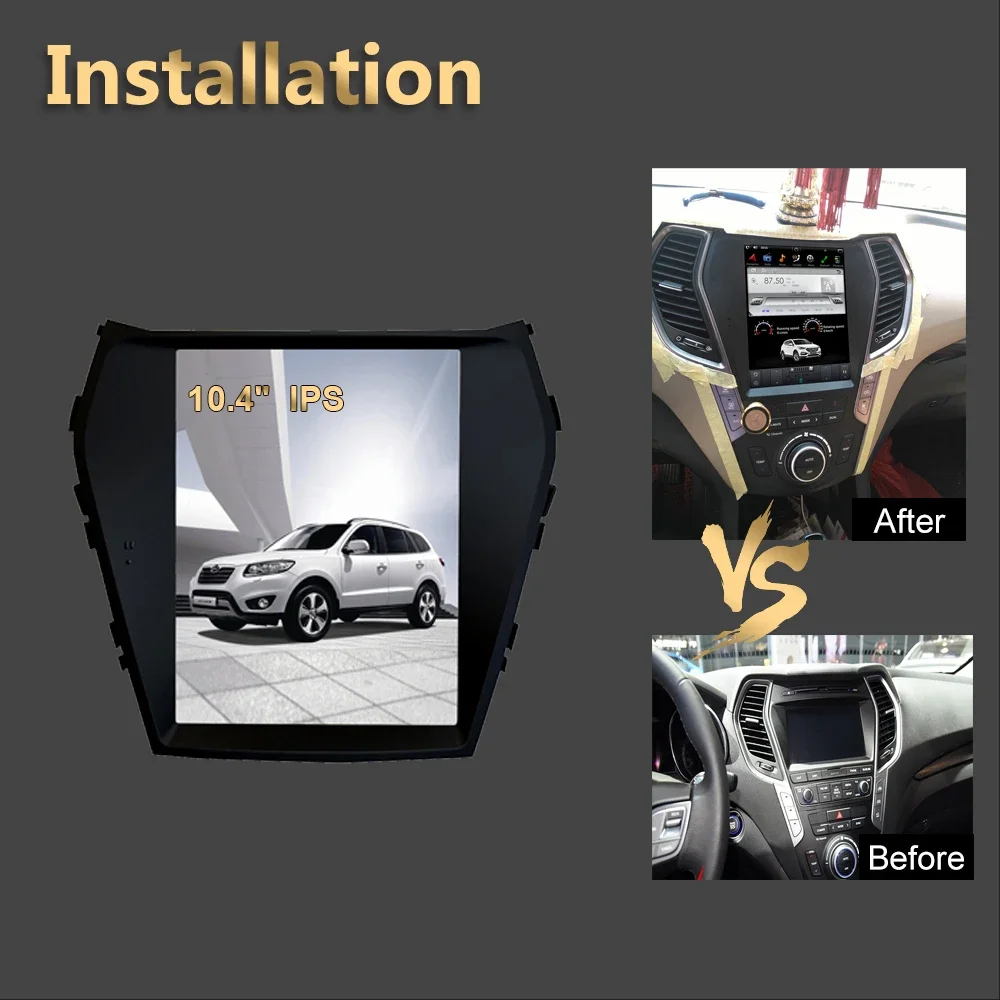 Android 11Car GPS Navigation Multimedia Player Tesla Style Vertical Screen for Hyundai santa FE/IX45 2013- 2021Auto Radio Stereo