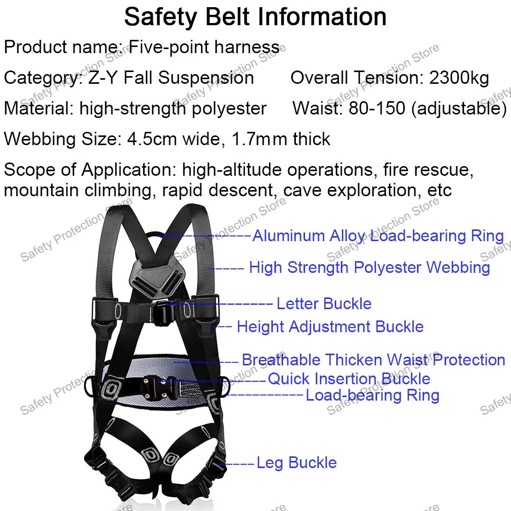 Imagem -02 - Chicote de Segurança de Trabalho de Alta Altitude Cinto de Segurança Anti-queda Treinamento de Escalada ao ar Livre Equipamento de Proteção de Construção Eletricista