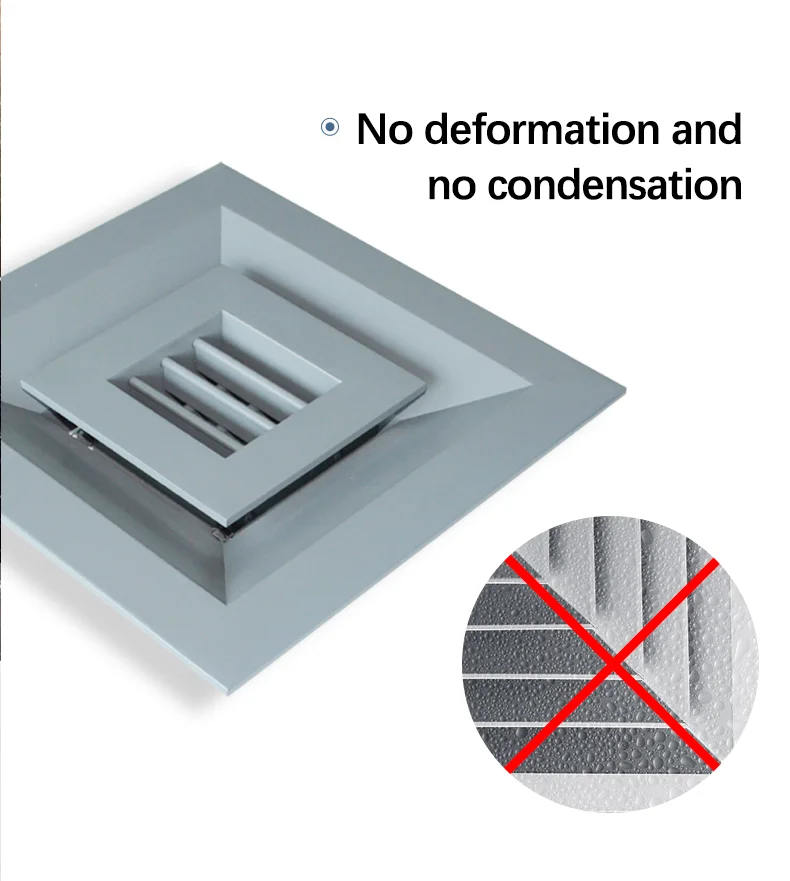 Porte di ventilazione in legno ecologico personalizzate per HVAC, ventilazione del diffusore d'aria quadrato con doppia griglia di deflessione meno condensazione.