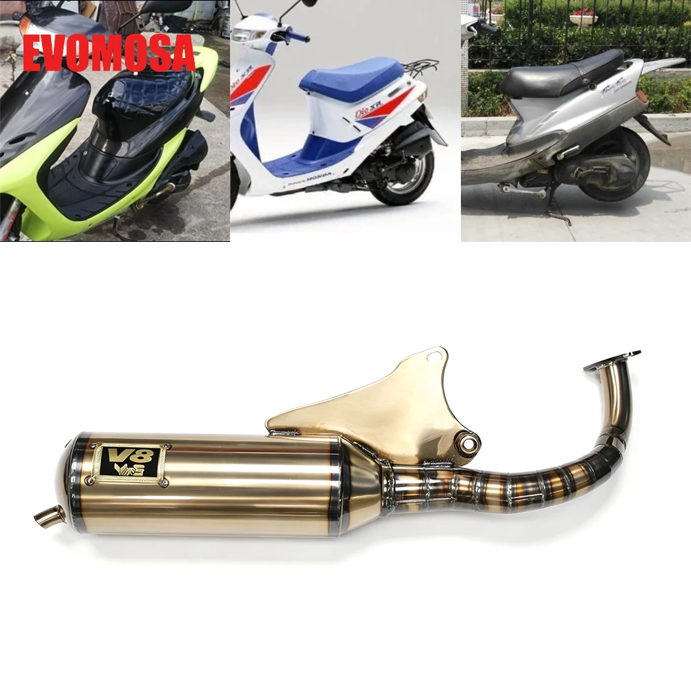 

For Yamaha JOG2 JOG90 JOG50 JOG 2T EX For HONDA DIO ZX Scooter V8 Motorcycle Exhaust Pipe Modified Racing Full Exhaust System