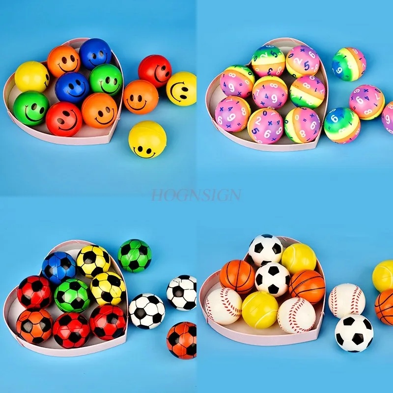 12 pezzi di palla in spugna morbida e solida, racchetta elastica, basket, calcio, tennis, mini palla per asilo giocattolo per bambini