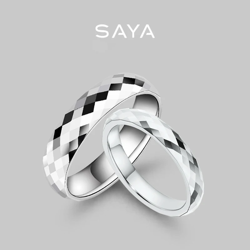 Rings for Men and Women, Tungsten Wedding Band Romantic Jewelry for Couple Comfort Fit High Polished, Customized