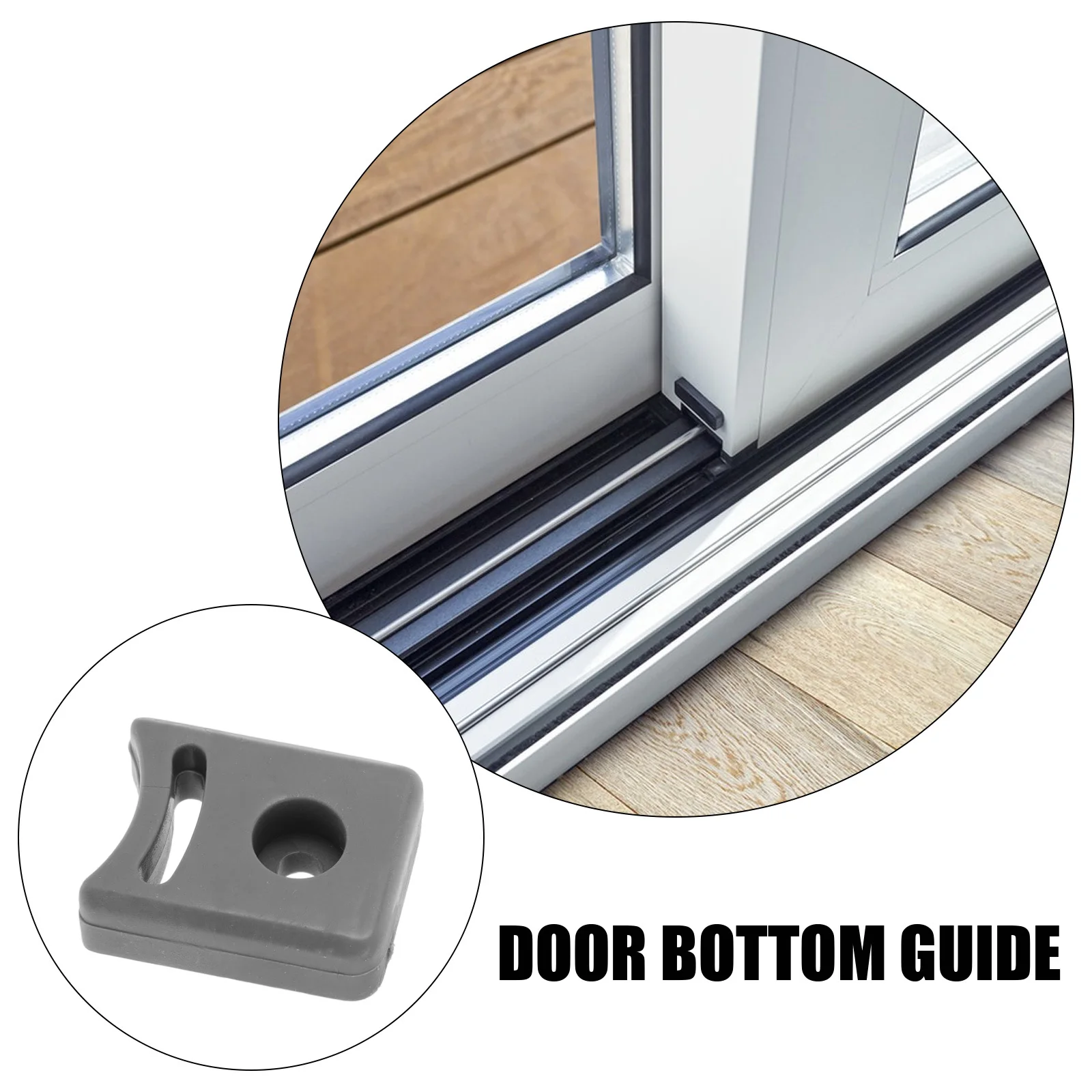 8 قطعة اكسسوارات الباب المنزلق الحمام دش الباب دليل الوسادة أسفل المسار الوفير توقف لأبواب دش زجاجية لا الحفر #5