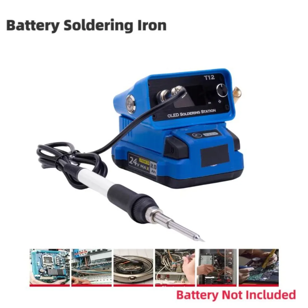 Cordless Welding Station FOR Kobalt 24V Lithium Battery Power Supply T12 Soldering Iron Welding Tool Kit (Battery Not Included)