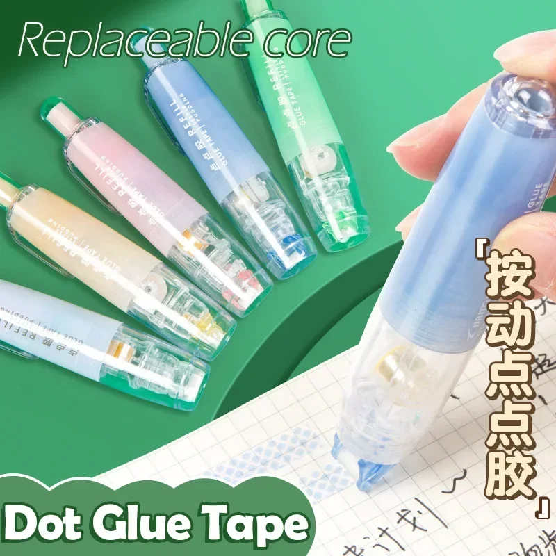 

6MM*5M Transparent Dot Dispensing Double-sided Tape Handbook Dot Glue Replaceable Refills Tape Stationery School Office Supplies