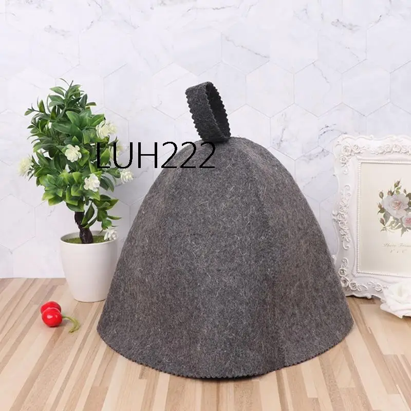 1PC Felt Head Protection Bath Anti Heat Free Size Russian Style Shower Cap Sauna Hat Wholesale 24 X 22cm