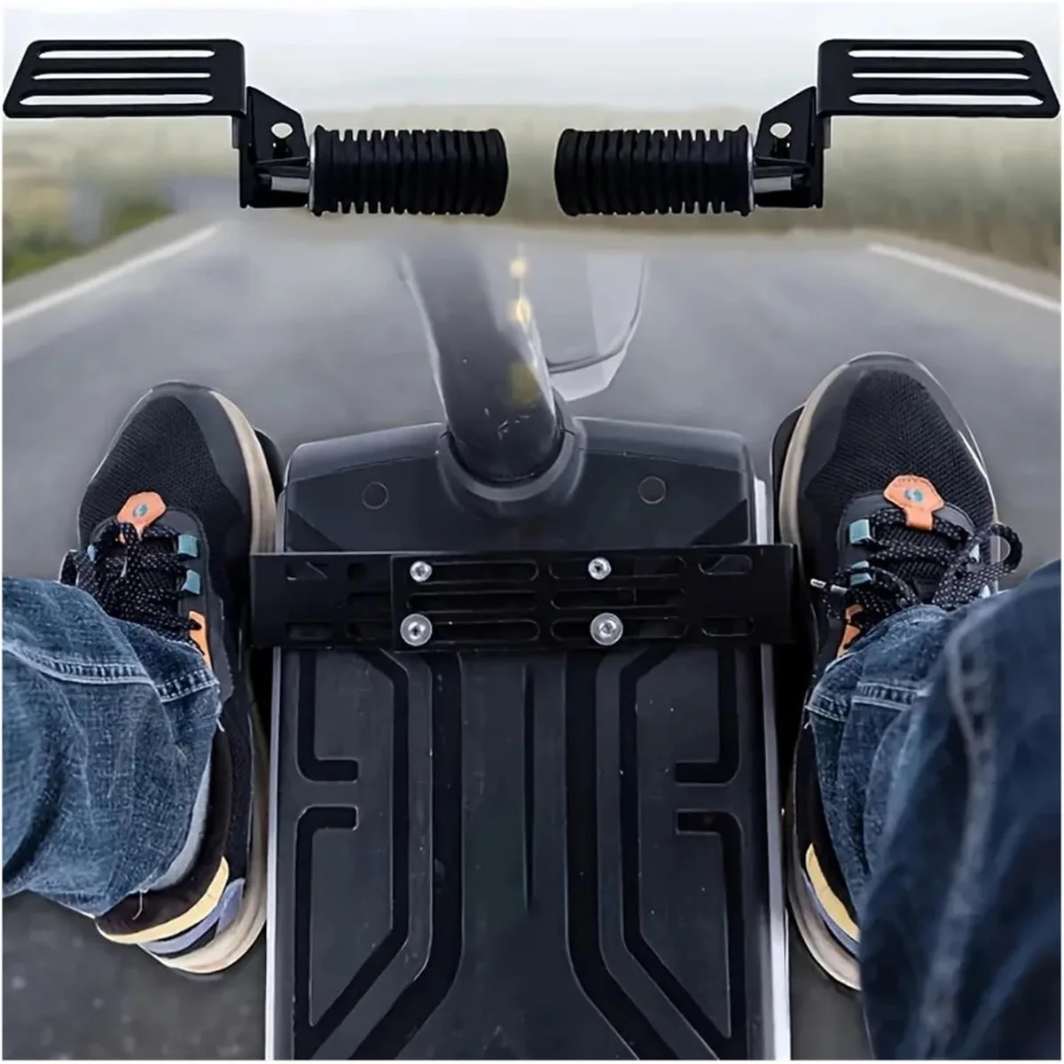 قطعتان من ألواح أرضية الدراجات النارية المعدنية القابلة للطي - دواسات الرحلات المريحة تجربة ركوب محسنة