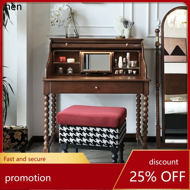 

HXL organ roller shutter dresser solid wood makeup table dresser storage cabinet integrated