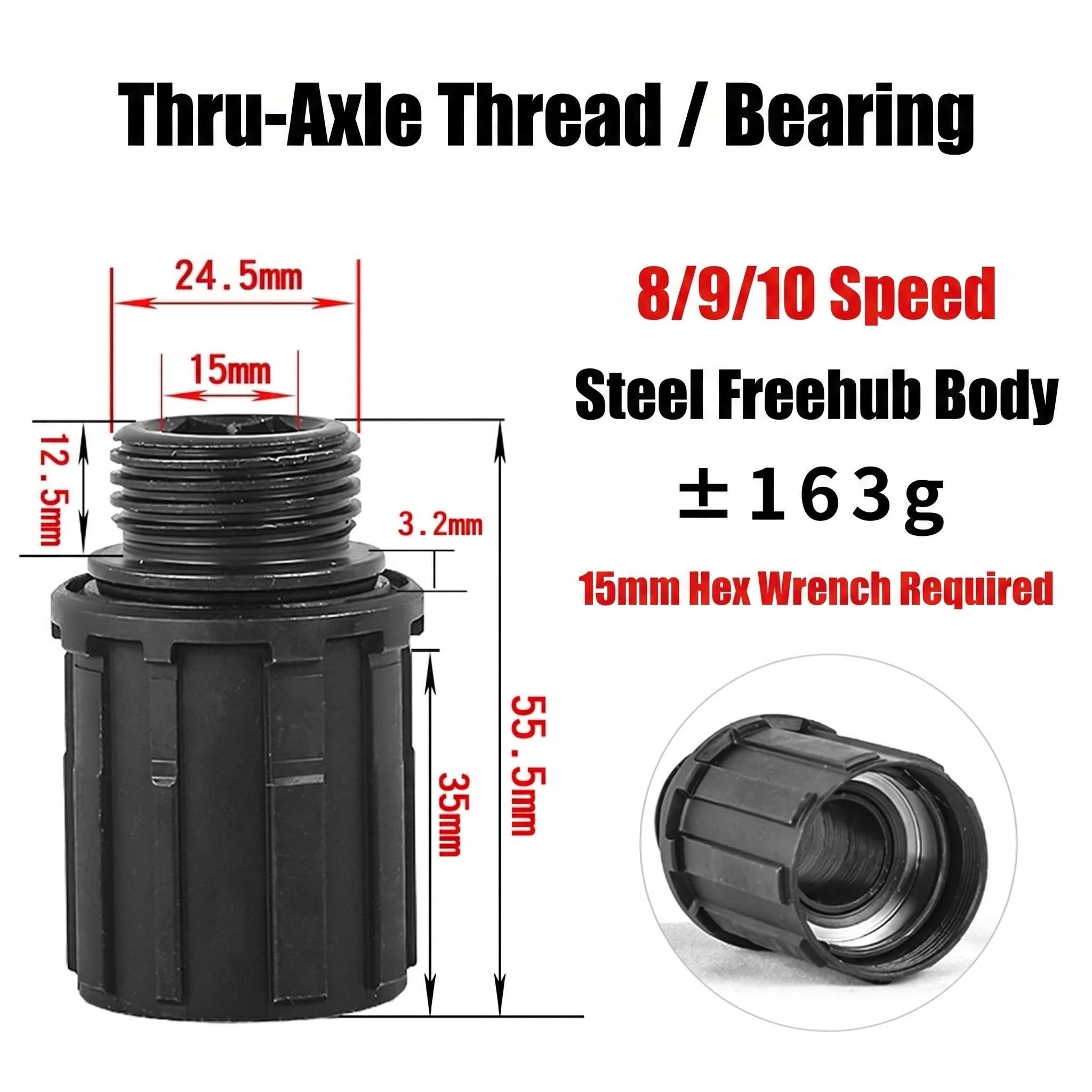 For Bike Maintenance Freehub Body Cycling Freehub Lightweight Design Rust Resistant Efficient Cycling Quick Setup