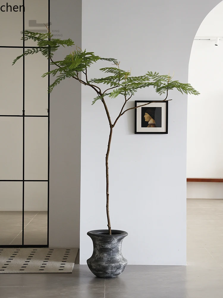 

YXY High Simulation Green Plant Blue Camellia Zen Landscape Decoration Ornament