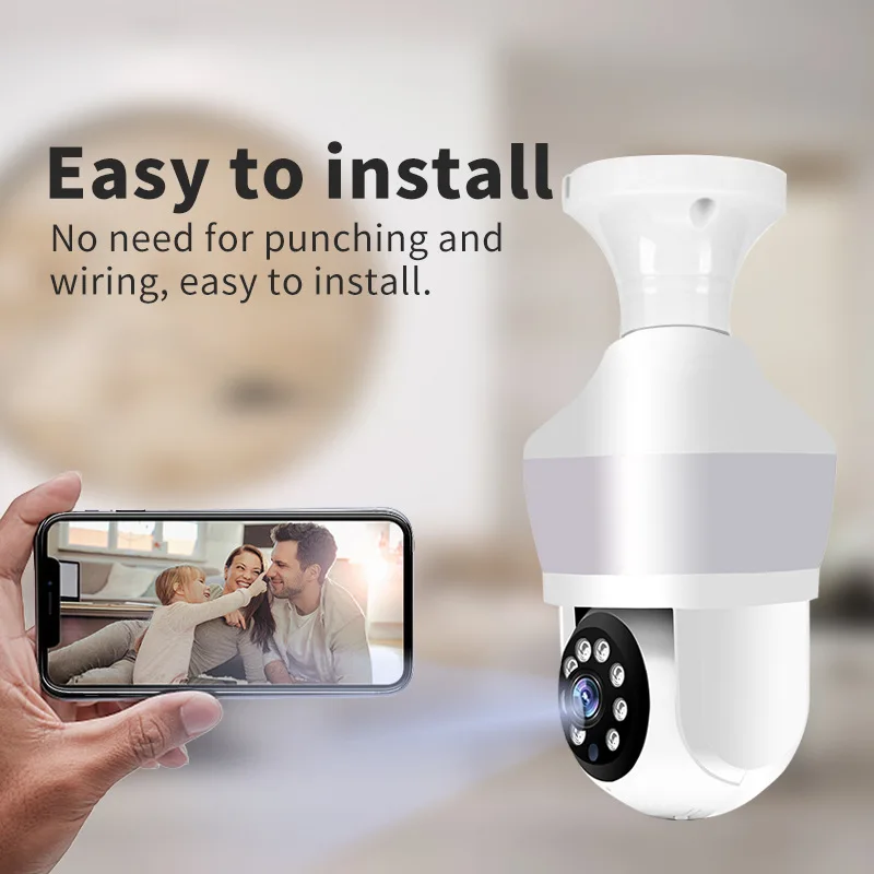 3MP Smart AI lighting bulb monitoring, HD night vision WiFi IP camera, voice intercom security camera