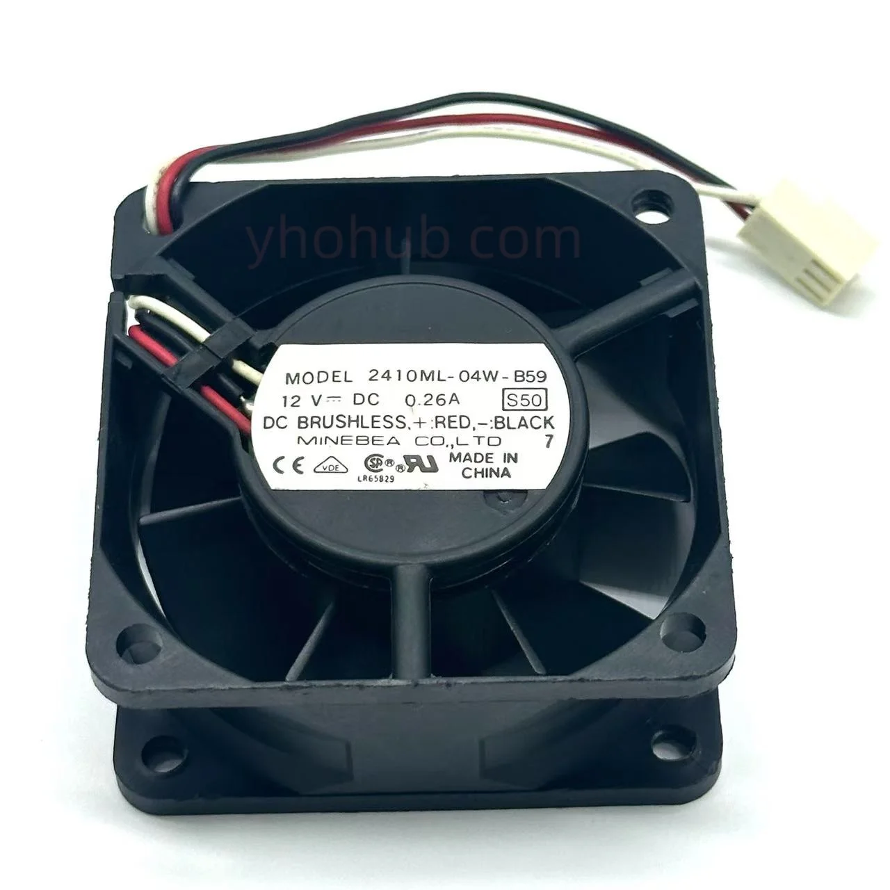 

NMB-MAT 2410ML-04W-B59 S50 DC 12V 0.26A 60x60x25mm 3-Wire Server Cooling Fan