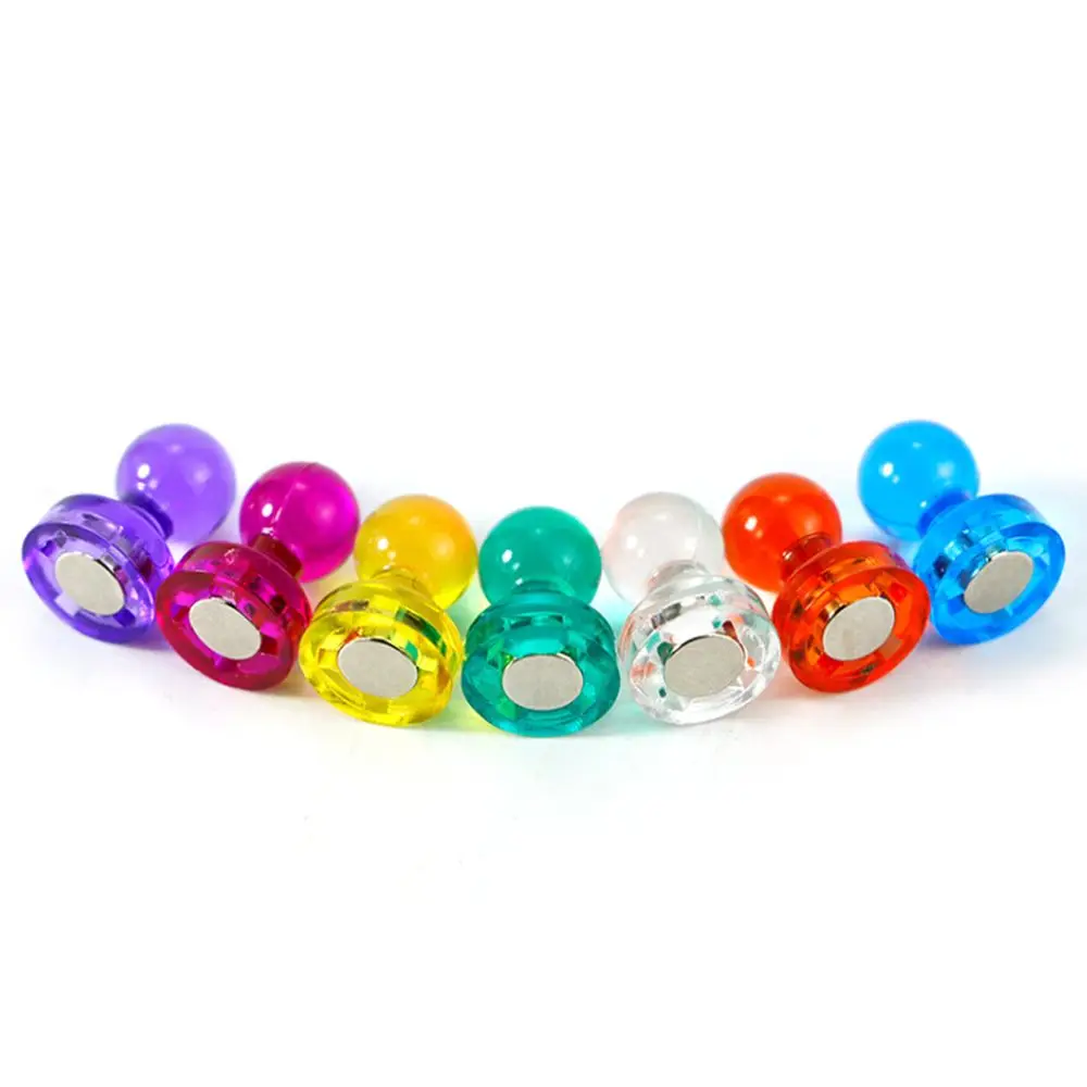 10 Pcs / Set Practical Tools Notice Board Markers Multicolor Magnetic Pushpin Acrylic Fridge Magnets Transparent