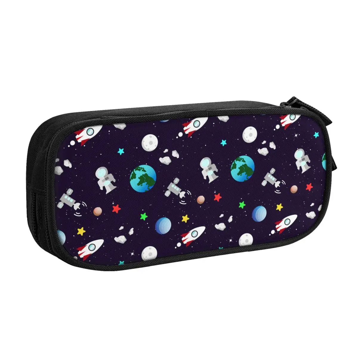 Custom Space Universe Astronaut Cute Pencil Cases Boys Gilrs Large Capacity Galaxy Rocket Planet Pencil Box Student School