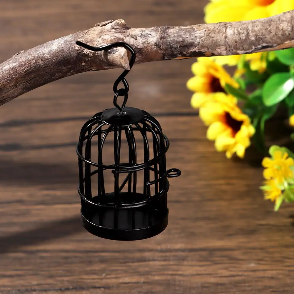 Desktop Hollow Doll House DIY Micro Landscape Bird Cage Iron Metal