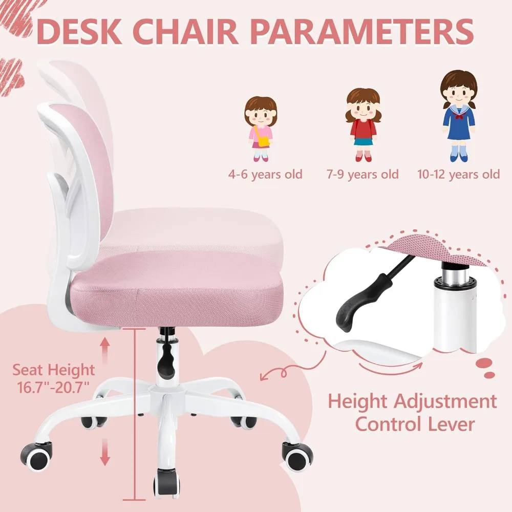 Kids Office Chair with Height Adjustable, Swivel Mesh Task Student Chairs for 4-12, Growing Teen Office Chair