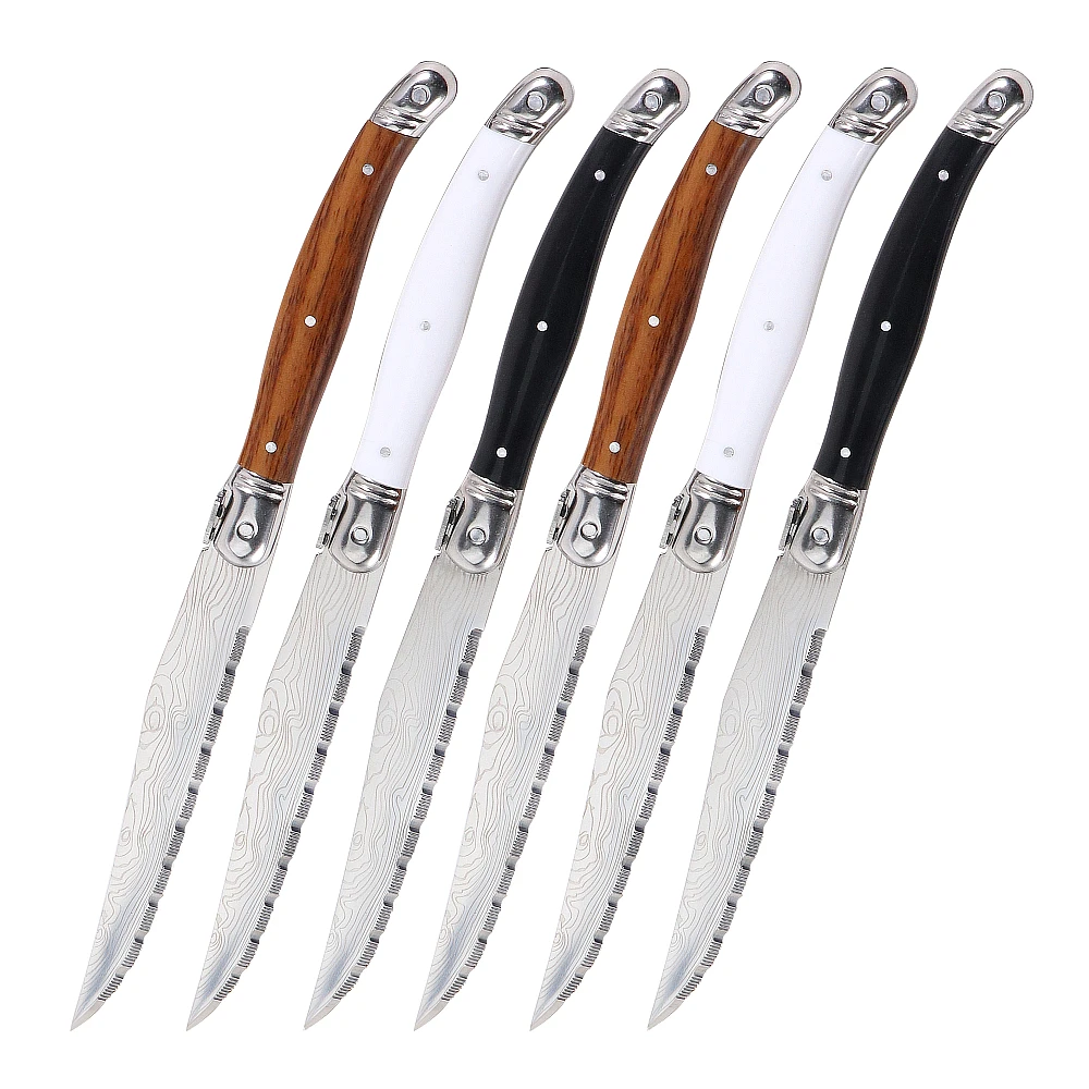 

Jaswehome 2/4/6pcs Steak Knives Set Stainless Steel Sharp Blade Knife Luxurious Dinner Serving Sets Solid Dinner Knives Sets