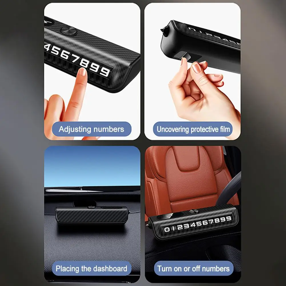 Multifunktionale Auto Telefon Nummernschild Dekoration Fahrzeug Nummernschild Temporäre Parkplatz Nummernschild Autozubehör – Detail 12