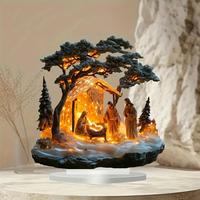Christmas Nativity Scene Acrylic Ornaments The Birth of Jesus Decor 2D Flat Table Decorations For Xmas 2025 New Year Gifts