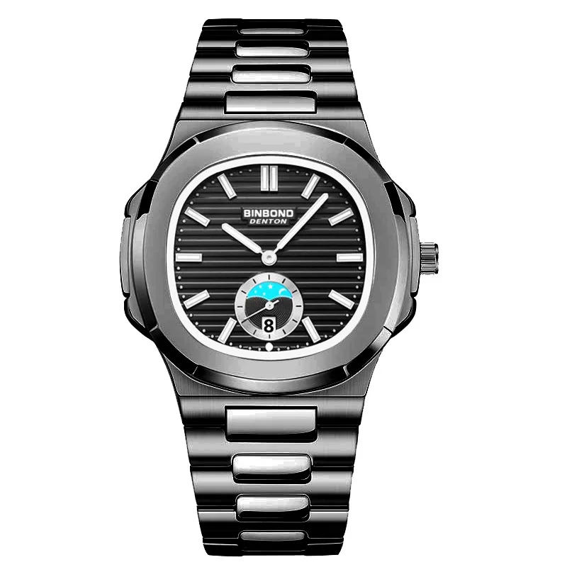 Men's Square Stainless Steel Quartz Watch
