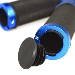 1Pair Cycling Road MTB Bike Handlebar End Lock-On Plugs Bar Grips Cap Cover Bicycle Rubber Handle Plugs Accessories Fit 2.2cm