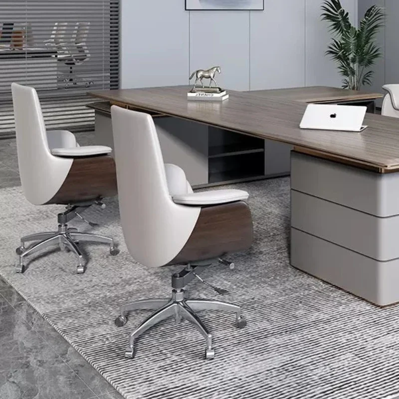 a-*Nordic Wheels Office Chair Lightweight Backrest Modern Ergonomic Office Chair Designer Conference Silla Home Furniture.