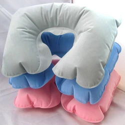 U Shaped Travel Pillow Car Air Flight Inflatable Pillows Neck Support Headrest Cushion Soft Nursing Cushion Black