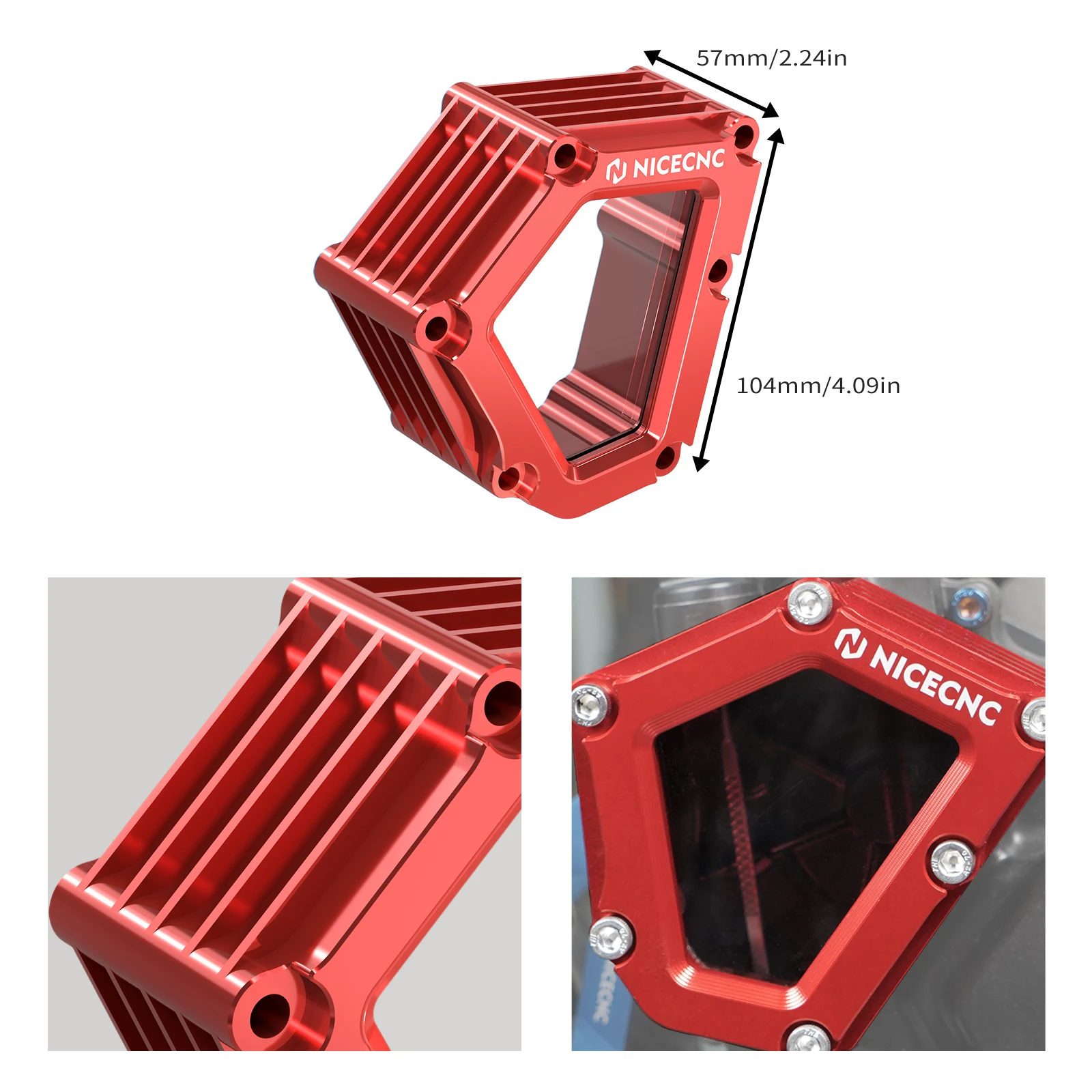 NICECNC Ölkappenabdeckung für Yamaha YFZ450R YFZ450RSE 2009-2023 Aluminium-Sichtglas Kühlkörper ATV-Zubehör 18P-15423-00-00 – Detail 10