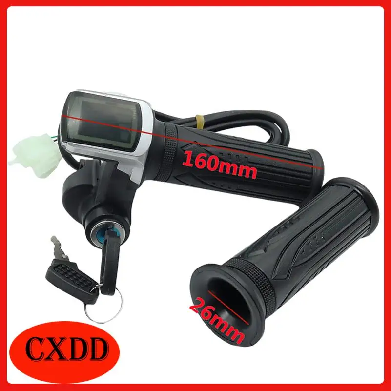 

24V/36V/48V Electric Bike Twist Grip Throttle with LCD Battery Display Electric Throttle Grip with Power Indicator