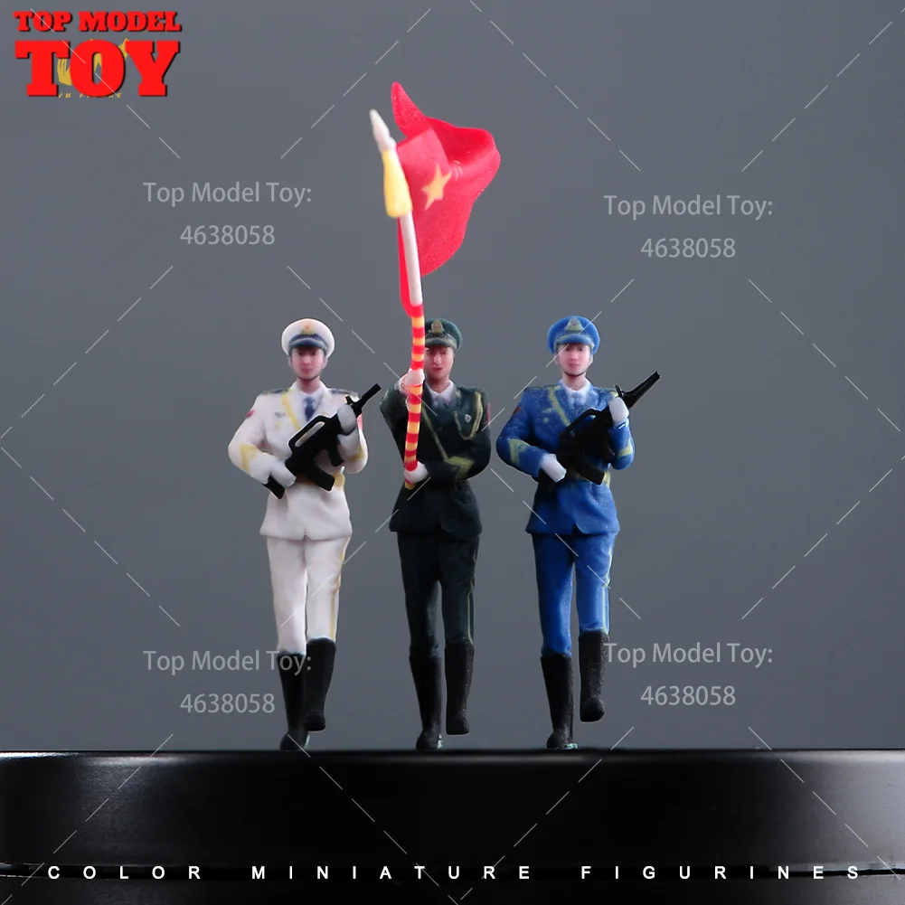 

Painted Miniatures 1/43 1/64 Scale The Three Services Honor Guard Male Scene Figure Dolls Model For Cars Vehicles Toys Collect